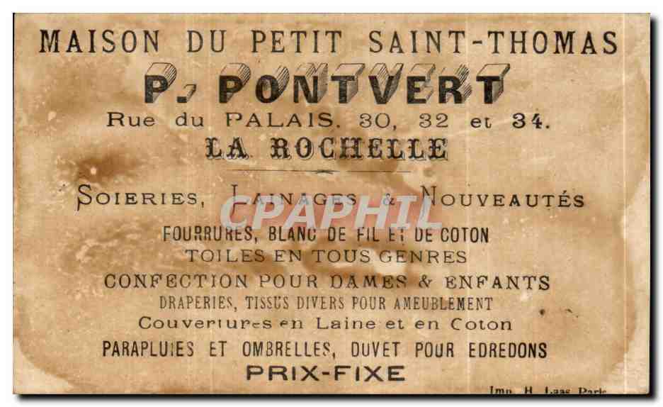 Le chasseur chassé à son tour — H.579 — Maison du Petit Saint-Thomas, La Rochelle — Rückseite