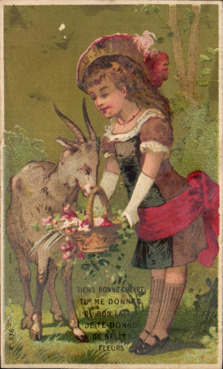 Fille et chèvre — scène bucolique — T. 516