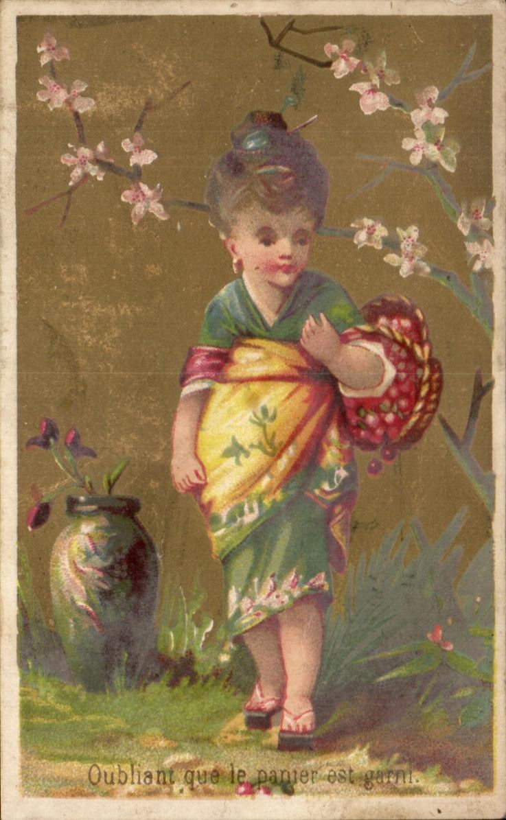 Enfant oubliant que le panier est garni — P. Ponport, La Rochelle