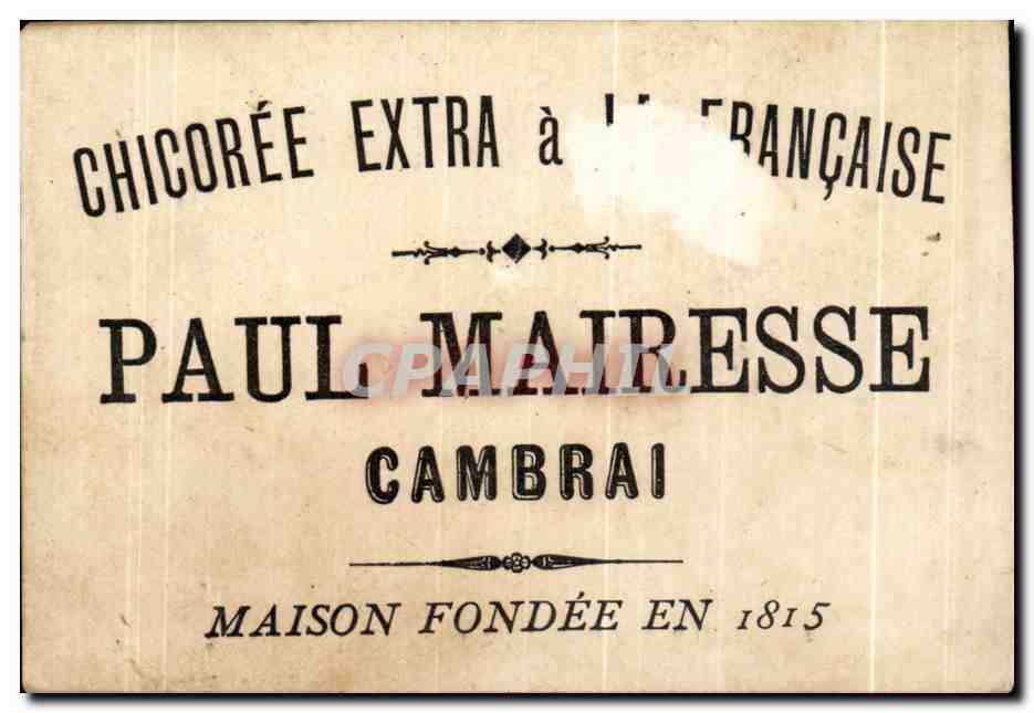 Chromo Paul Mairesse Cambrai Lithographie  — Rückseite