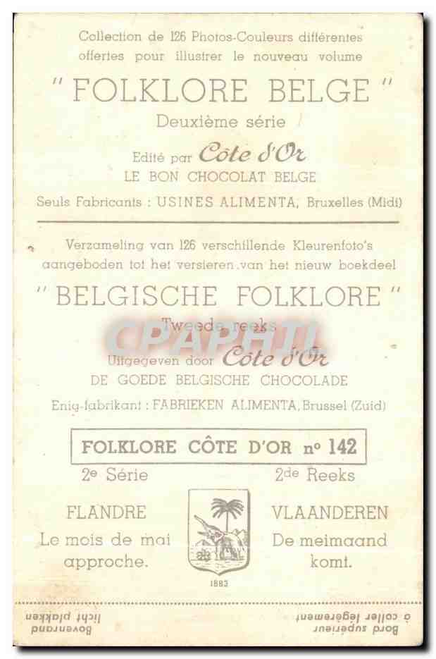 Image Cote d'or Folklor Belge Flandre le mois de mai approche — Back