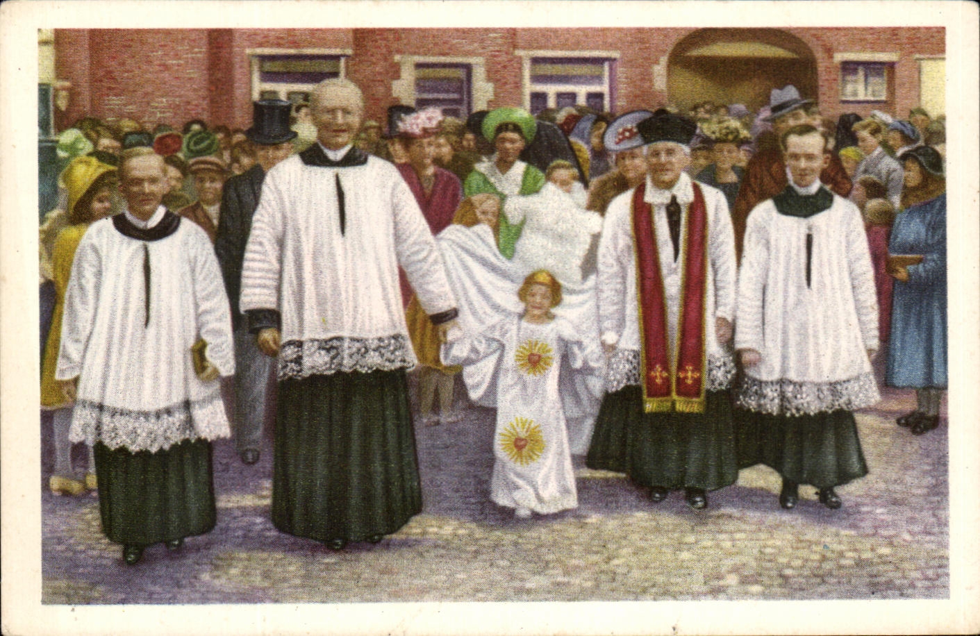Image Cote d'or Folklore Belge Wasmes La procession de la Pucelette