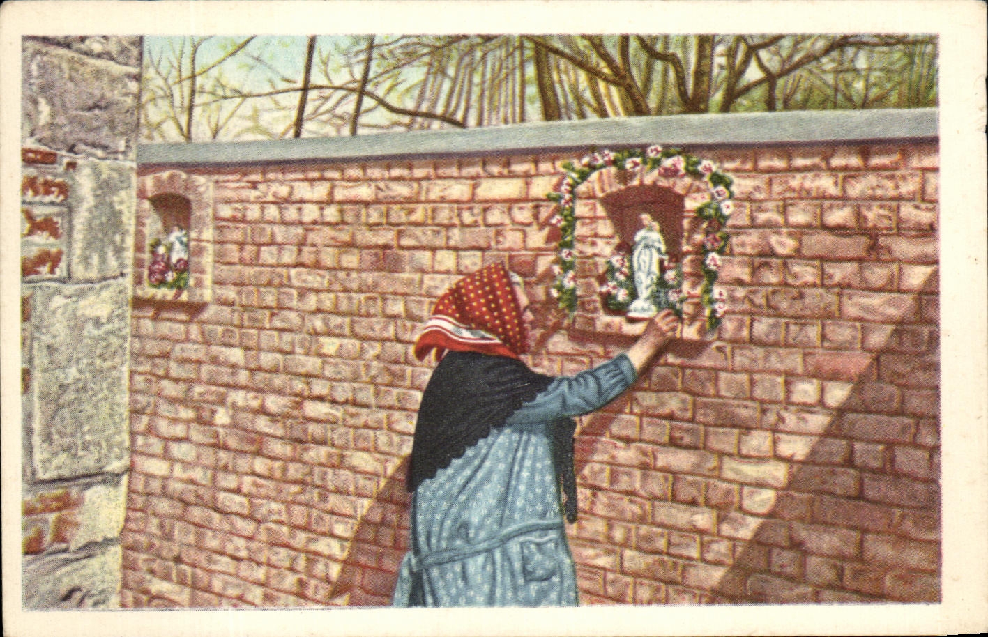 Image Cote d'or Folklore Belge Brabant la guirlande pour la vierge 