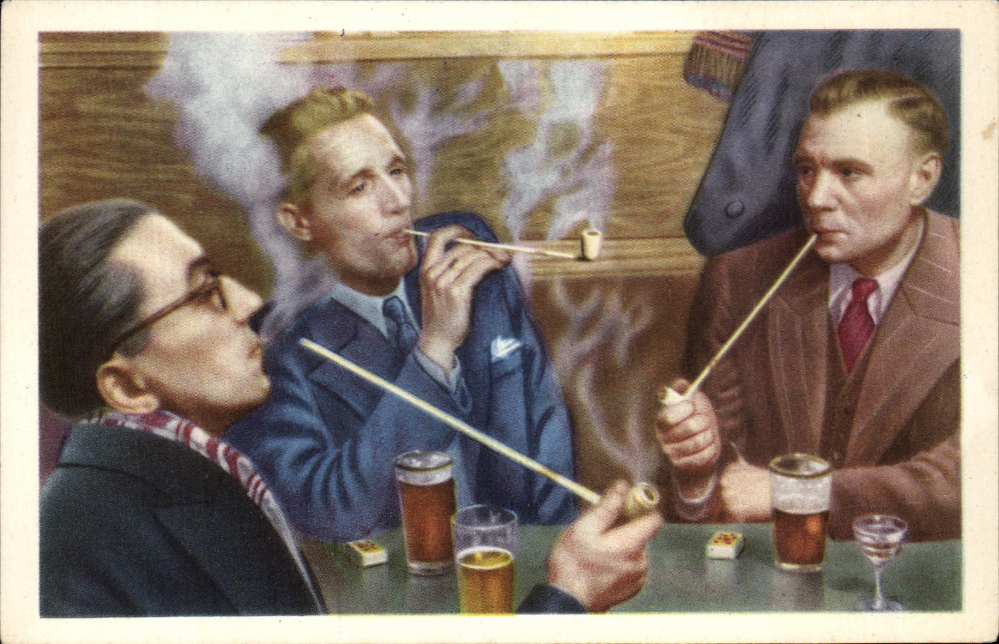 Image Cote d'or Folklore Belge Liere Concours de fumeurs de pipes