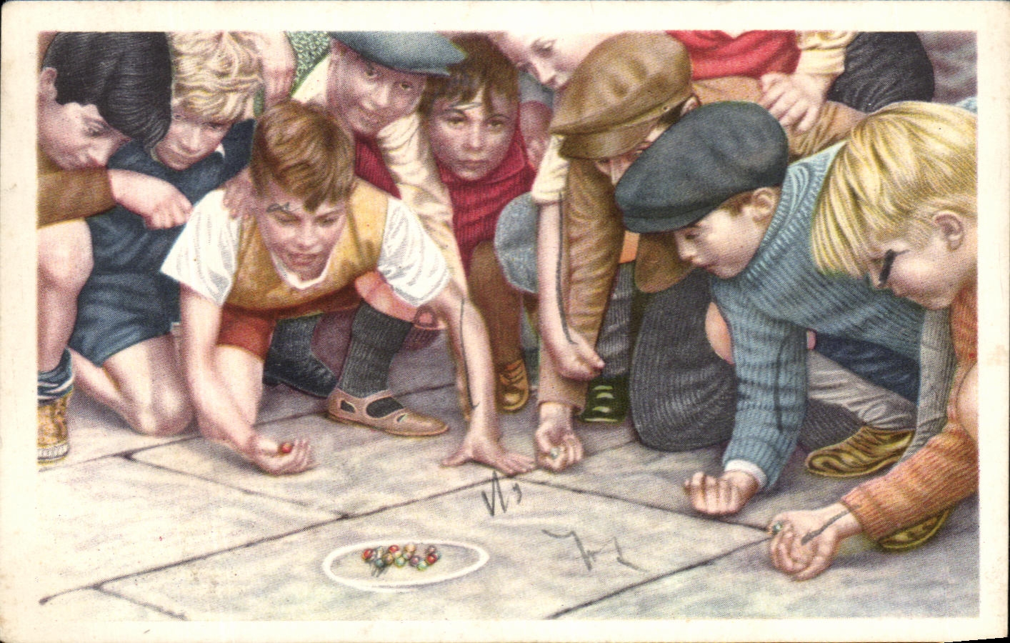 Image Cote d'or Folklore Belge Pour les garcons Le jeu de billes 
