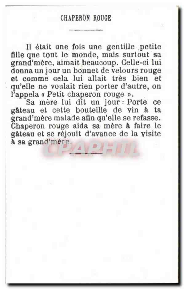 Le Petit Chaperon Rouge — scène de cuisine — édition série 5433, n°1 — Reverso