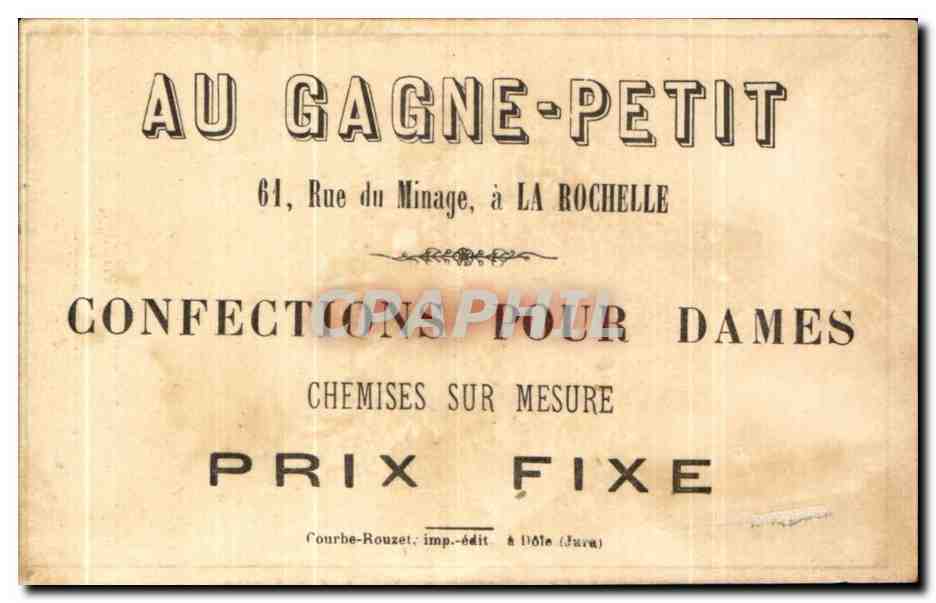 Au Gagne-Petit — 61, Rue du Minage, in La Rochelle — Serie 8 — Rückseite