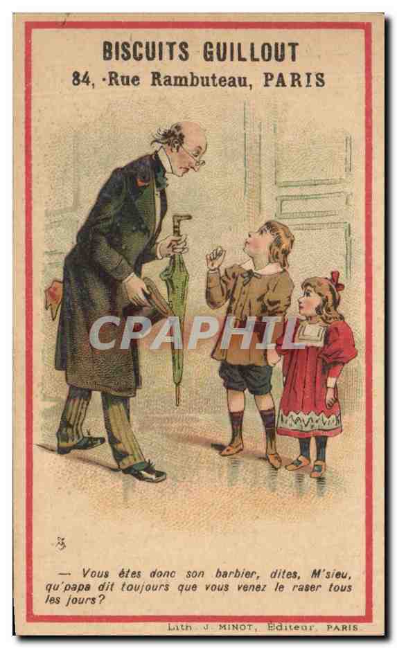 Biscuits Guillout — Publicité pour biscuits et dessert — Lith. J. Minot, Paris