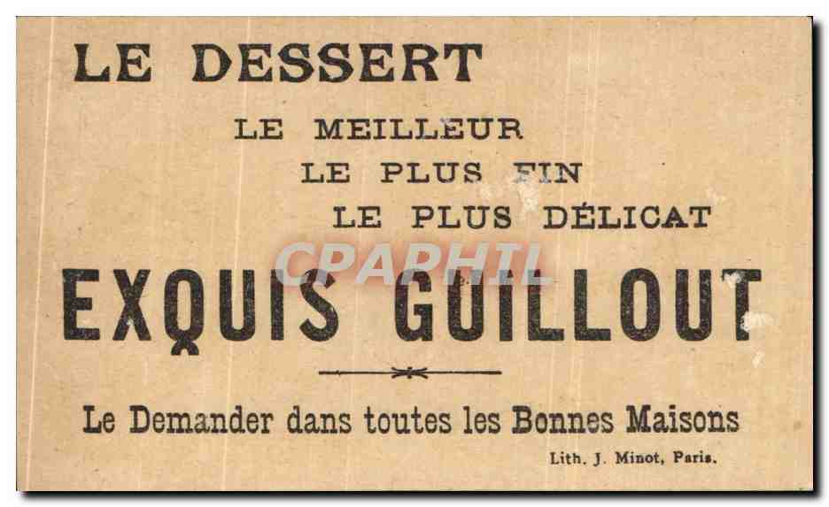 Biscuits Guillout — Publicité pour biscuits et dessert — Lith. J. Minot, Paris — Rückseite