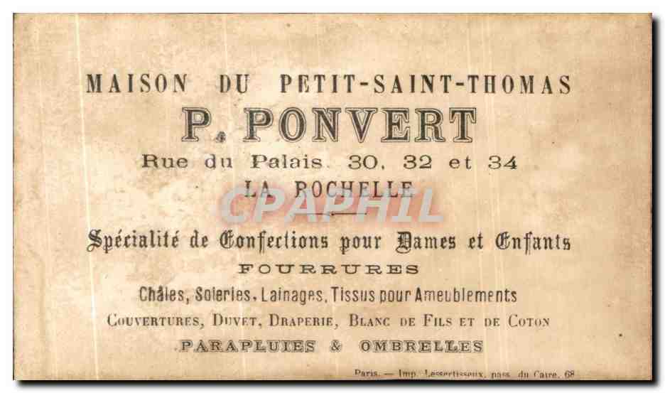 Chromo Ponvert La Rochelle L'ogre endormi Petit Poucet Perrault  — Rückseite