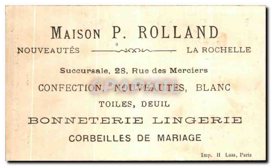 Chromo Maison Rolland La Rochelle Reve innocent  — Rückseite