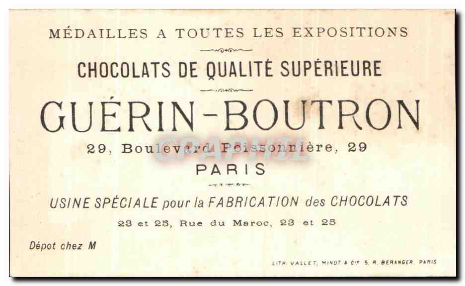 Chromo Chocolat Guerin Boutron Enfants Nouvelle lune — Rückseite