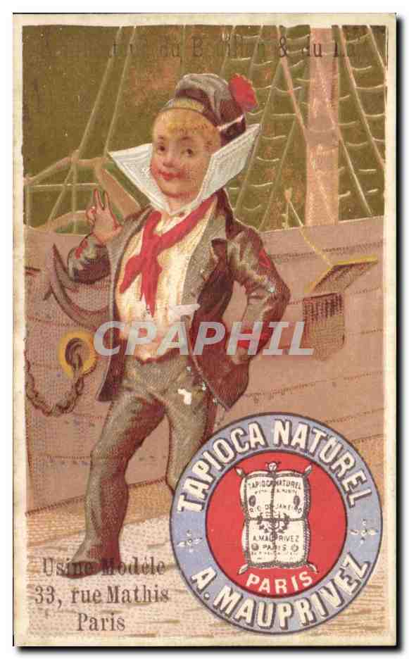 Enfant marin — Tapioca Naturel A. Mauprivez — Usine Modèle, 33 rue Mathis, Paris