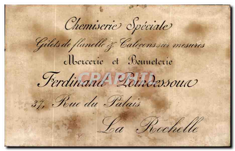 Chromo Ferdinand Poindessous rue du palais LaRochelle Rose  — Back