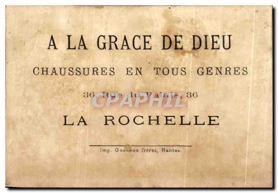 Chromo Une noce au bourg de Batz A la Grace de Dieu Rue du palais La rochelle  — Rückseite