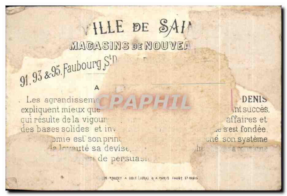 Chromo A la ville de Saint Denis  — Rückseite
