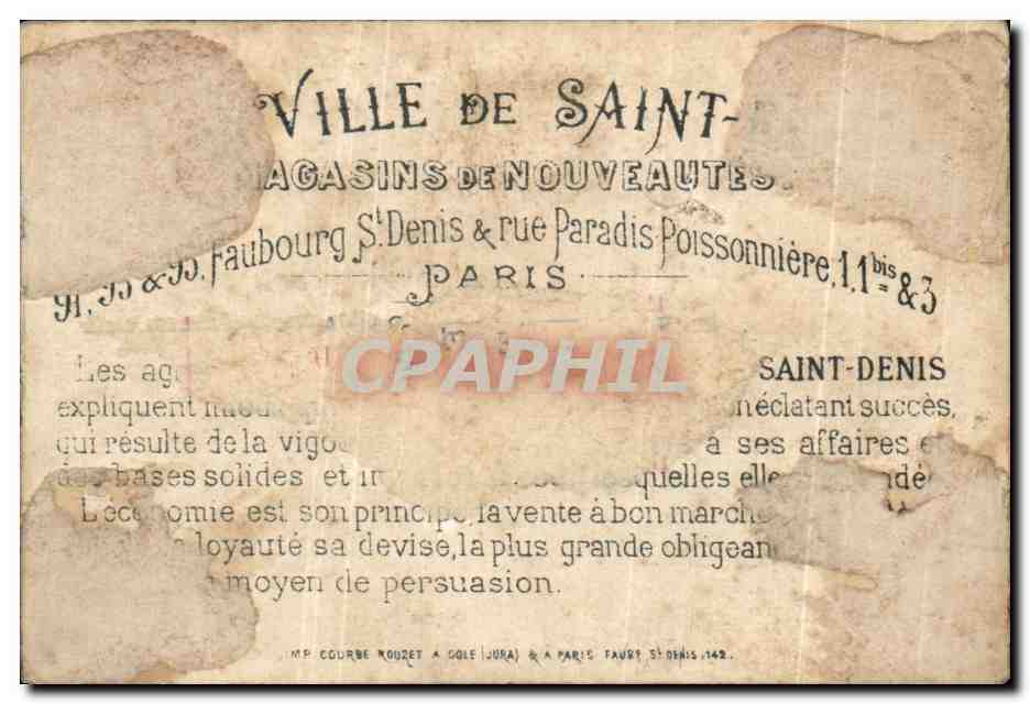 Chromo A la ville de Saint Denis  — Rückseite