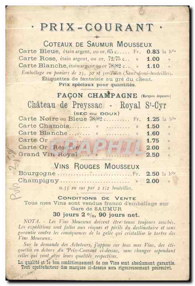 Chromo Grands vins Leon Boutin Saumur — Rückseite