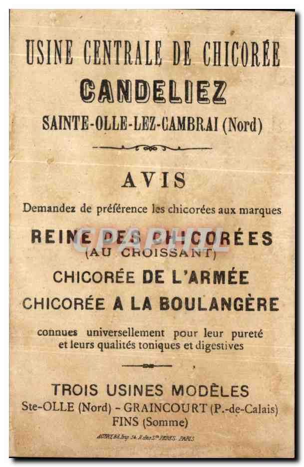 Chromo Candeliez Sainte olle Lez Cambrai Medor Chien  — Rückseite