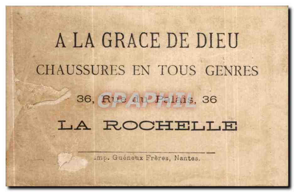 Chromo A la Grace de Dieu Rue du Palais La Rochelle Quete de Bienfaisance Enfants — Rückseite