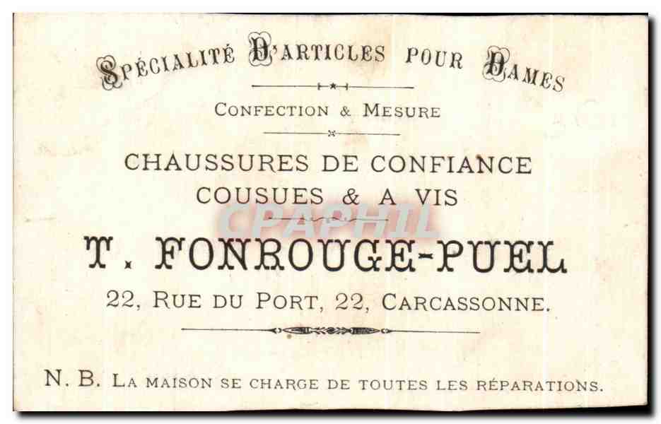 Chromo Fonrouge Puel Rue du Port Carcassonne  — Rückseite