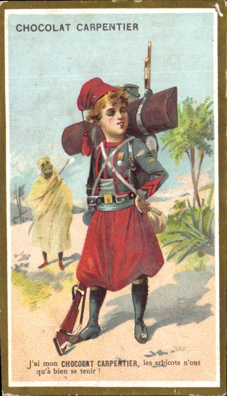 Chromo Chocolat Carpentier Enfant Soldat militaria 