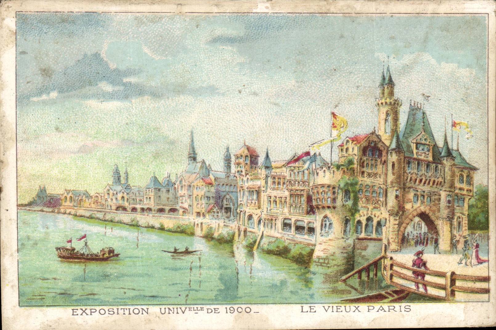 Chromo Maison du petit Saint Thomas Joanin et Ponvert Rue du Palais La Rochelle Exposition Universelle Paris 