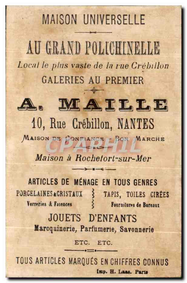 La Biche au Bois — Le Royaume des Poissons — Maison Universelle, 10 Rue Crébillon, Nantes — Rückseite
