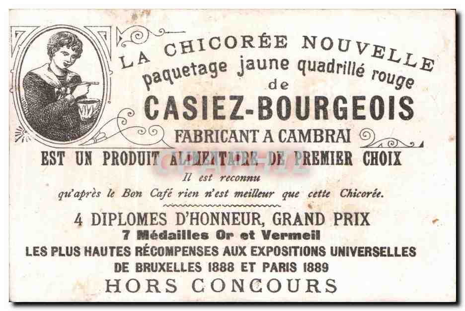 Chromo Chicoree Casiez Bourgeois Cambrai Chien  — Rückseite