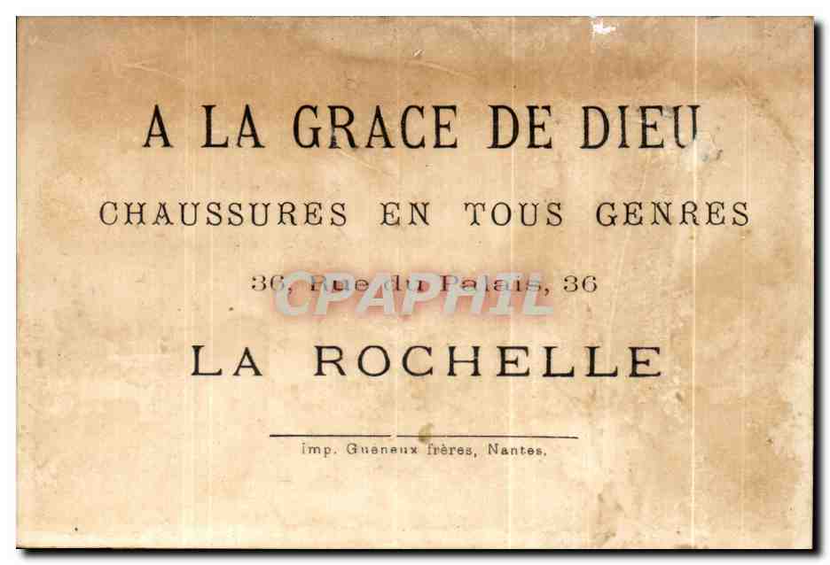 Chromo A la Grace de Dieu La Rochelle Rue du Palais Chateau de Josselin Morbihan — Rückseite