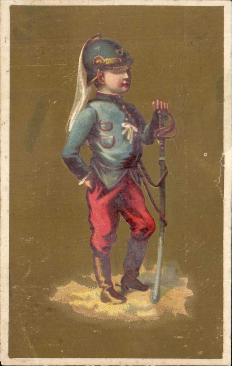 Chromo Ponvert Rue du Palais la Rochelle Militaria