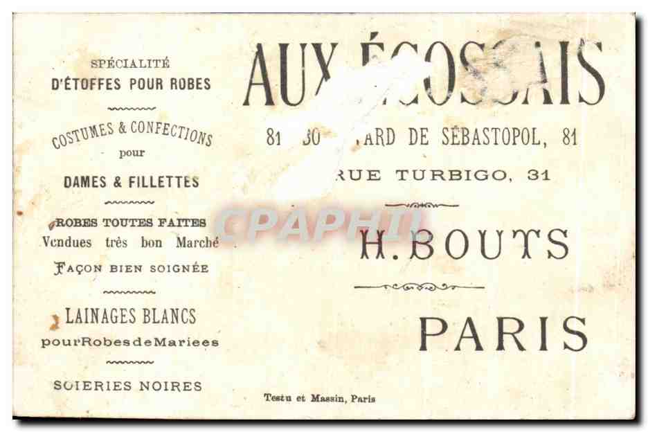 Chromo Aux Ecossais Bouts Boulevard de Sebastopol paris Quelle douche Canards Enfants — Rückseite