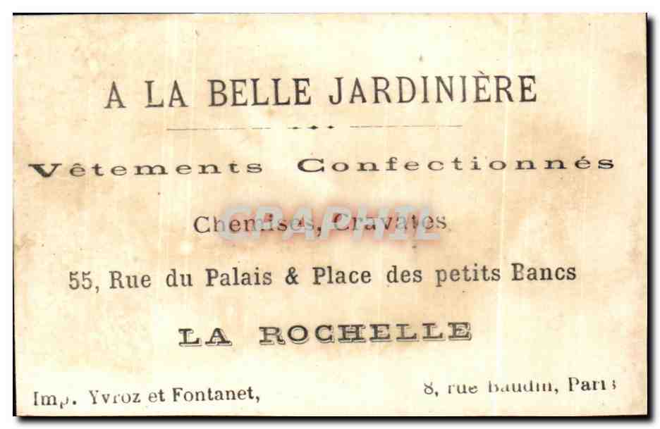 Deux personnages en costume de carnaval — éditeur Imp. Yvroz et Fontanet, Paris — Rückseite
