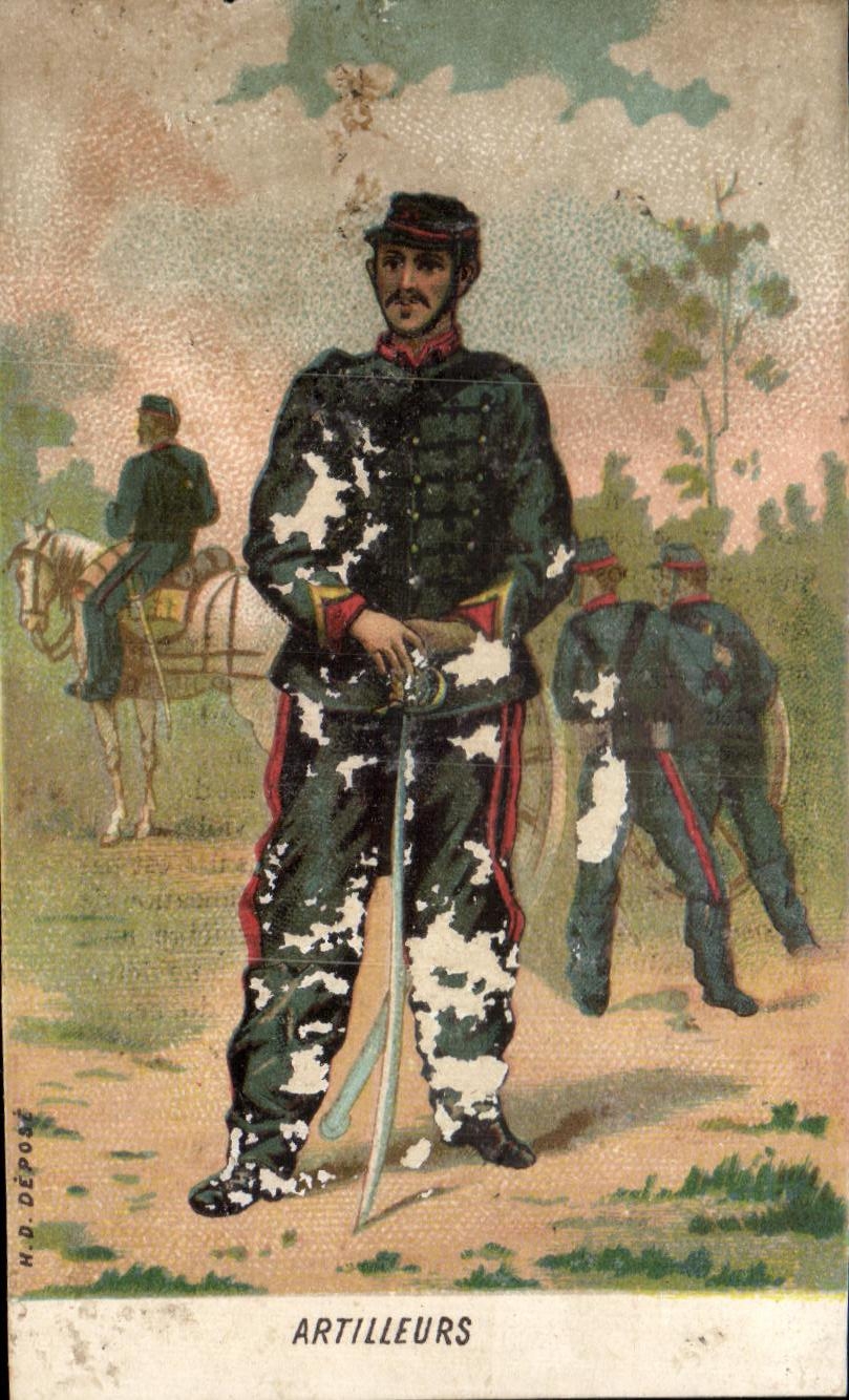 Chromo Soldats Artilleurs Militaria
