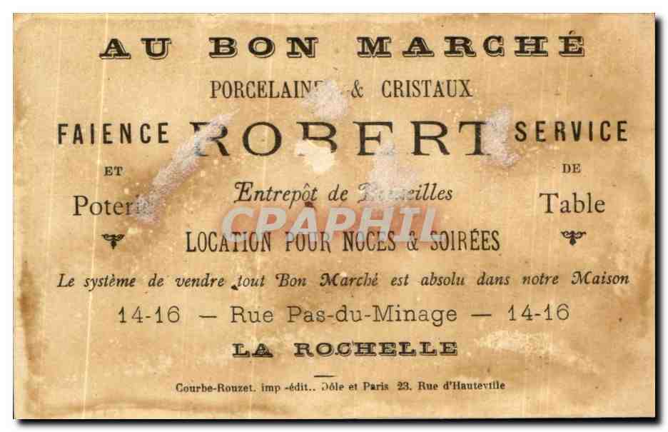 Chromo Au Bon Marche Rue Pas du Minage La Rochelle Pascal — Back