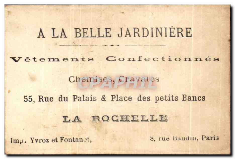 Chromo A la Belle Jardiniere La Rochelle  — Rückseite