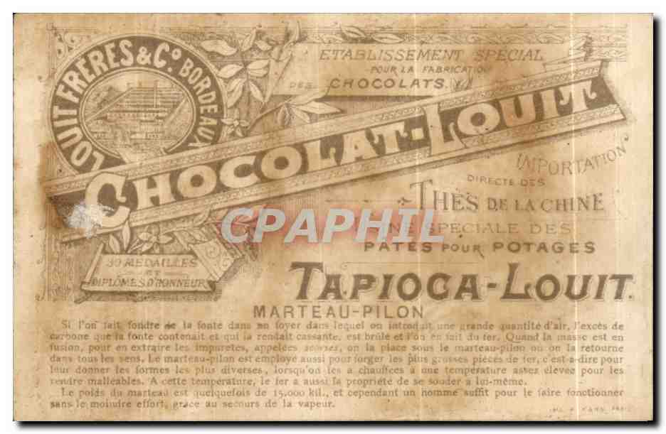 Chromo Chocolat Louit Le marteau pilon siderurgie  — Rückseite