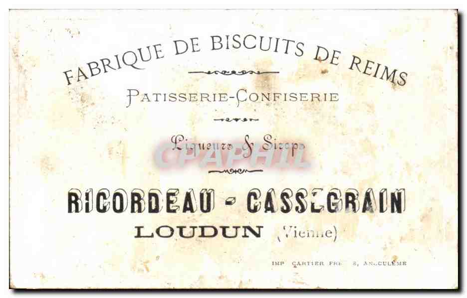 Chromo Ricordeau Cassegrain Loudun Enfants — Rückseite