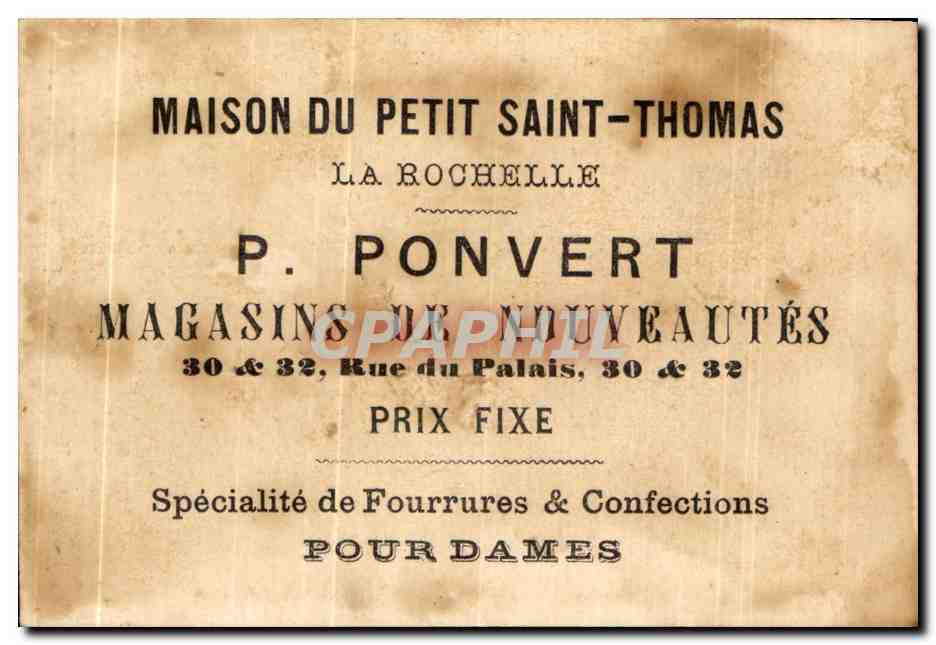 Chromo Maison du Petit Thomas La Rochelle Ponvert  — Rückseite