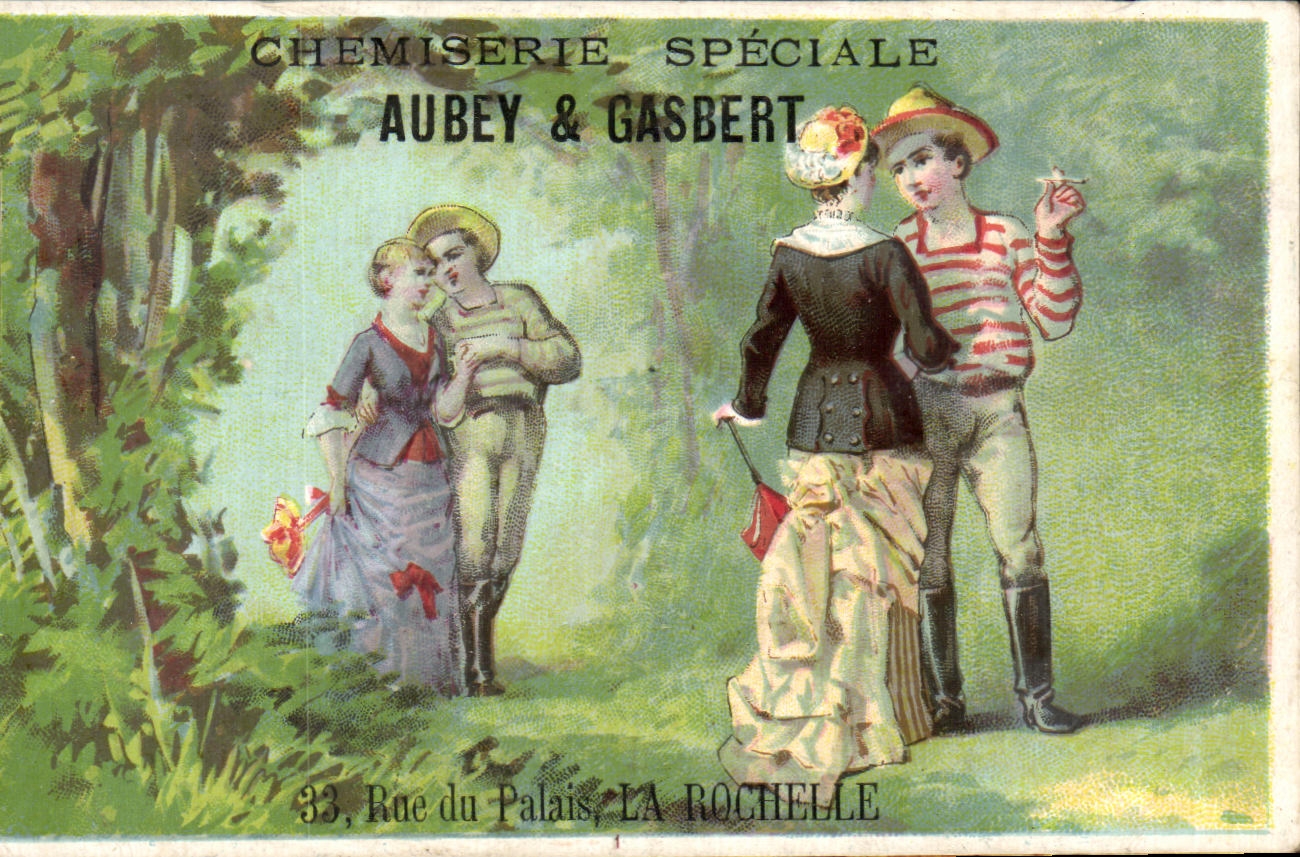 Scène de forêt — Chemiserie spéciale Aubey & Gasbert — 33, Rue du Palais, La Rochelle