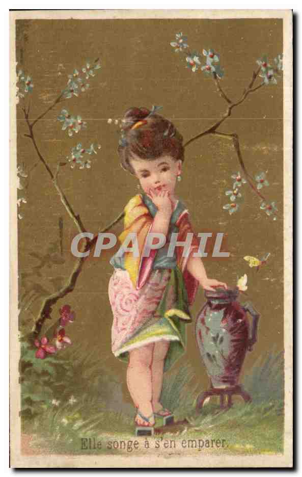 Jeune fille japonaise — Elle songe à s'en emparer — Maison P. Ponvert, La Rochelle