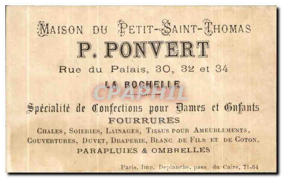 Jeune fille japonaise — Elle songe à s'en emparer — Maison P. Ponvert, La Rochelle — Rückseite