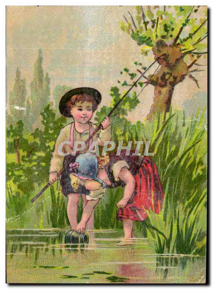 Chromo Paul Mairesse Cambrai Enfant Pecheur 