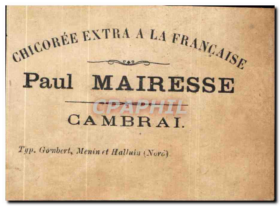 Chromo Paul Mairesse Cambrai Enfant Pecheur  — Verso