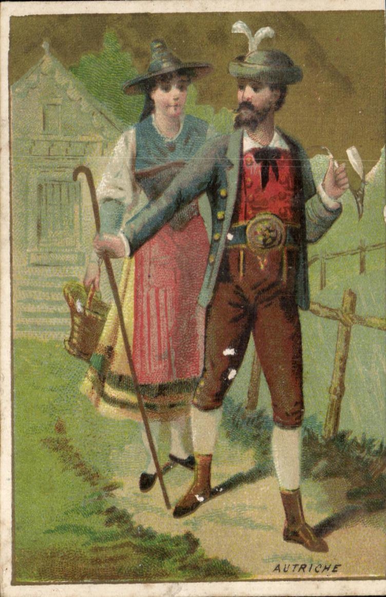 Autriche — couple en costume traditionnel — Autriche