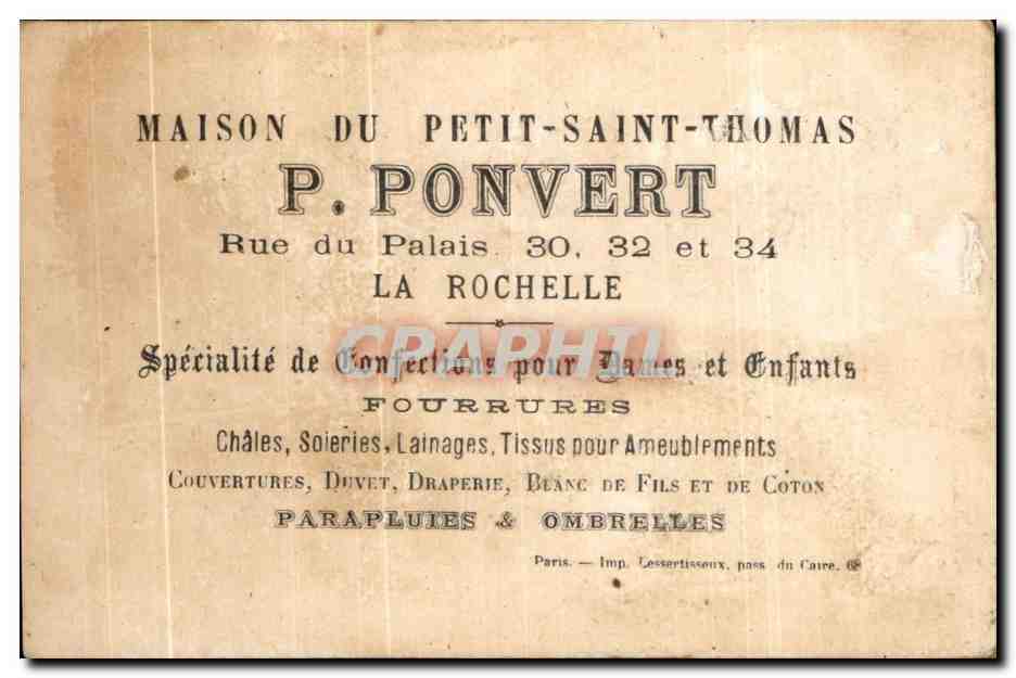 Chromo Ponvert La Rochelle Enfants  — Rückseite