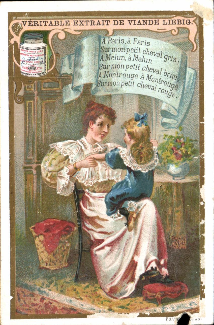 Chromo Liebig Femme et enfant