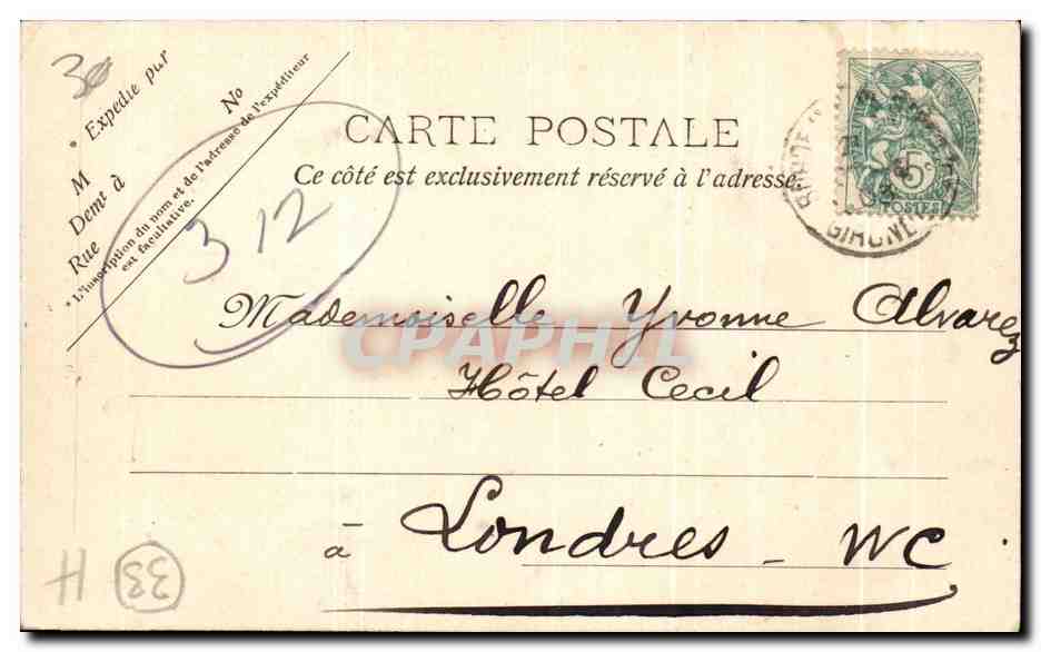 Bordeaux — Vue Panoramique — V.P. Paris No 885 — Verso