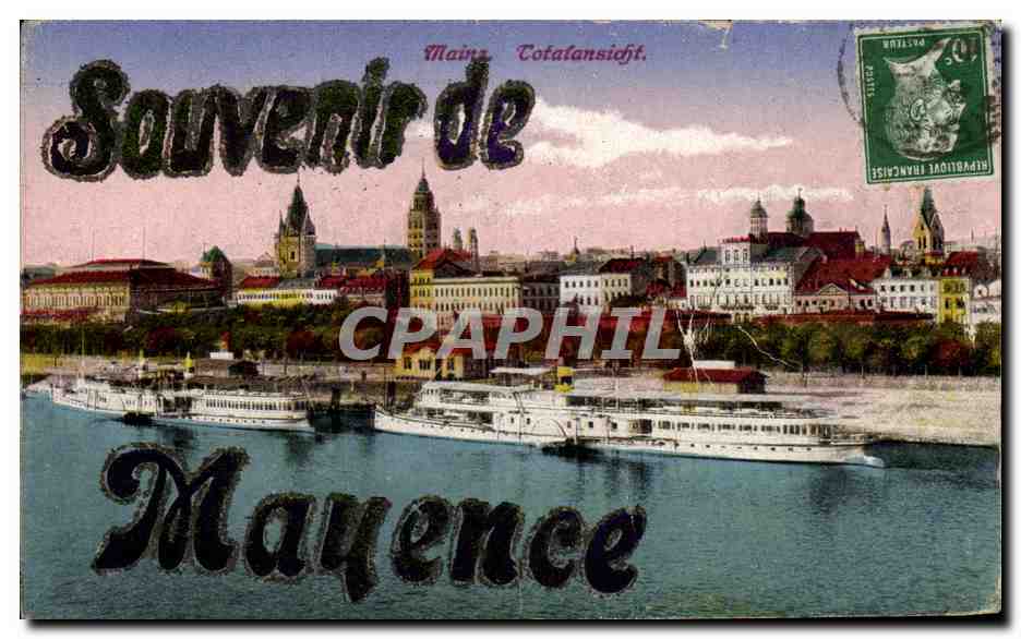 CPA Souvenir de Mayence Bateau