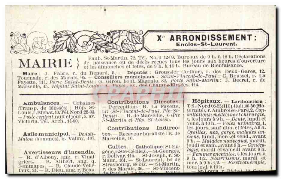 Les Anciennes Barrières de Paris — Barrière des Paillassons — Verlag nicht sichtbar — Rückseite